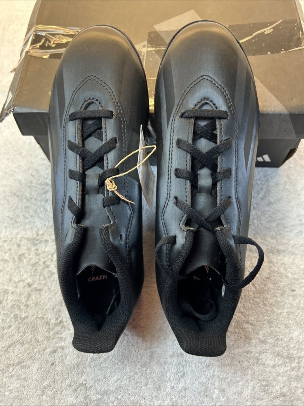 Adidas Kids Size 6 X Crazyfast.4 Turf TF Black Soccer Shoes Cleats NEW in Box - Picture 2 of 10